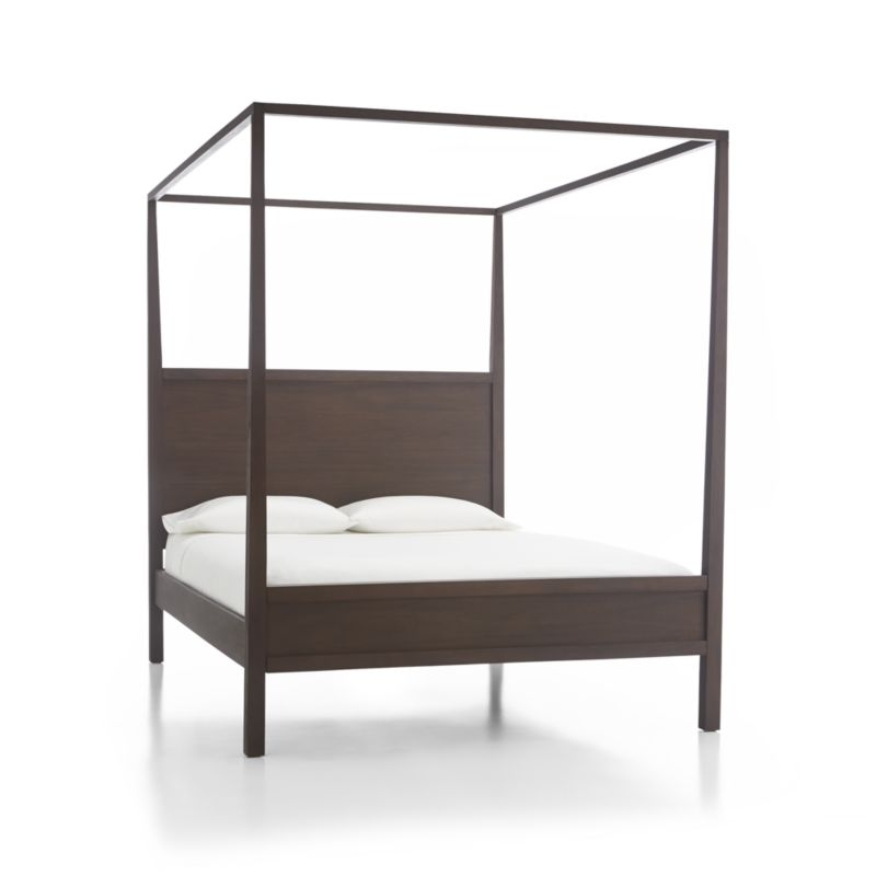 Keane Espresso Wood King Canopy Bed - Image 0