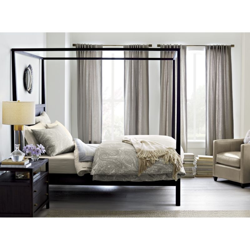 Keane Espresso Wood King Canopy Bed - Image 4