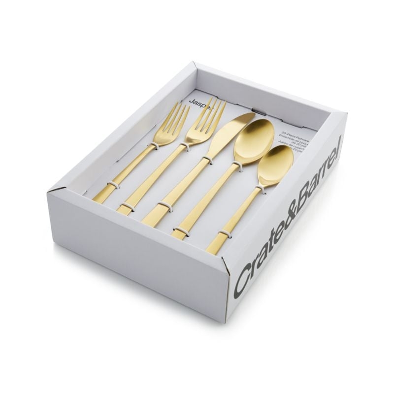 Jasper Satin Gold 20-Piece Flatware Set - Image 5
