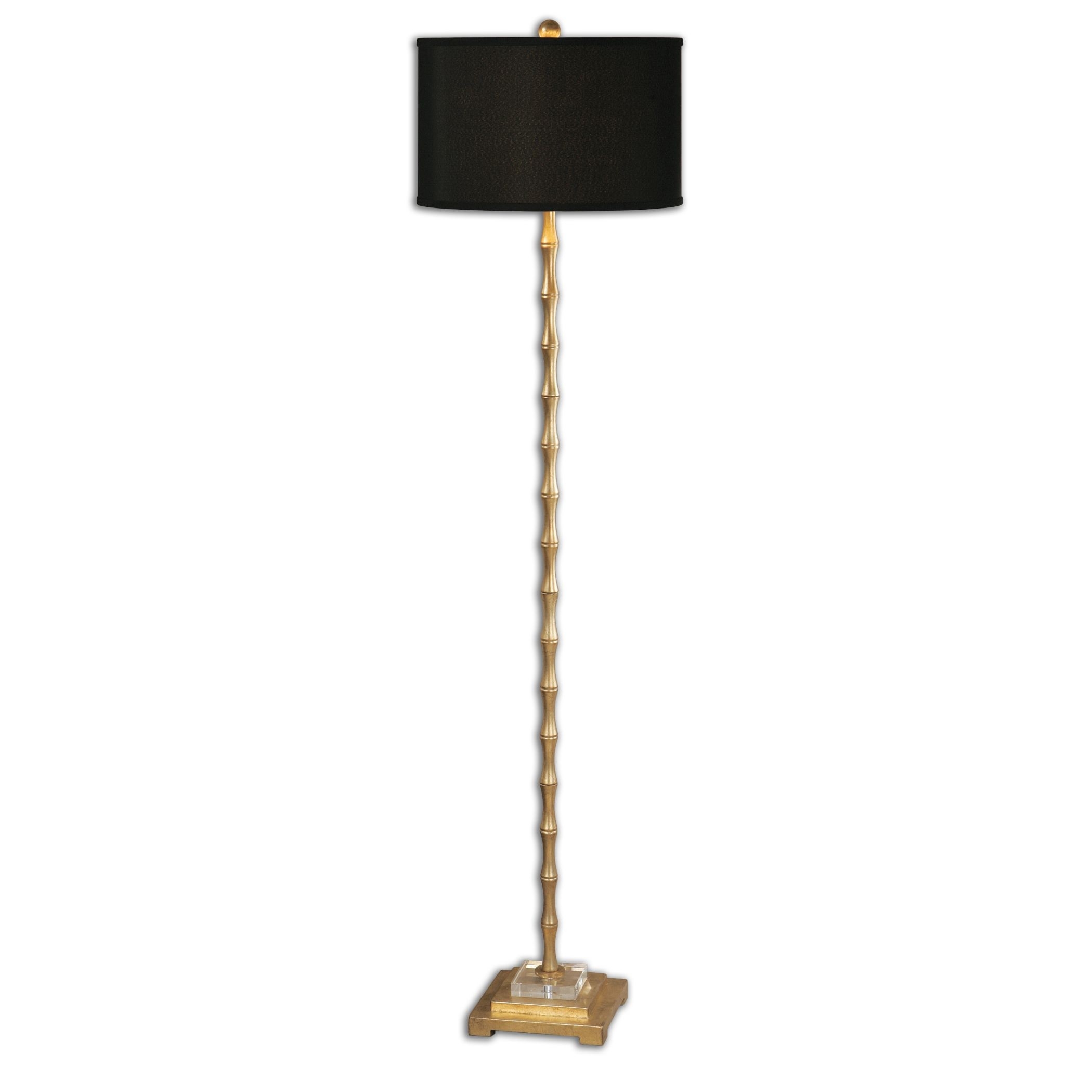 Golden Bamboo Floor Lamp, Black and Gold - Image 0
