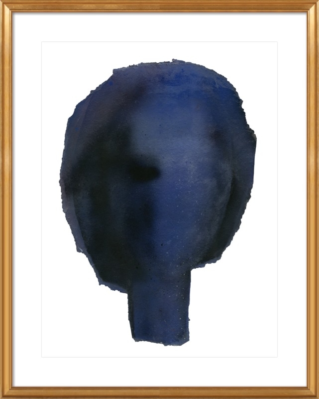 Blue Head - 28" x 36" - Gold Leaf Wood Frame with Matte - Image 0
