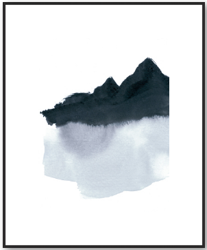 mountain scape minimal - black frame - Image 0