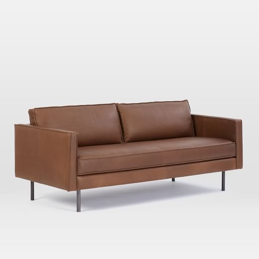Axel Leather Sofa (76"), Carob - Image 0