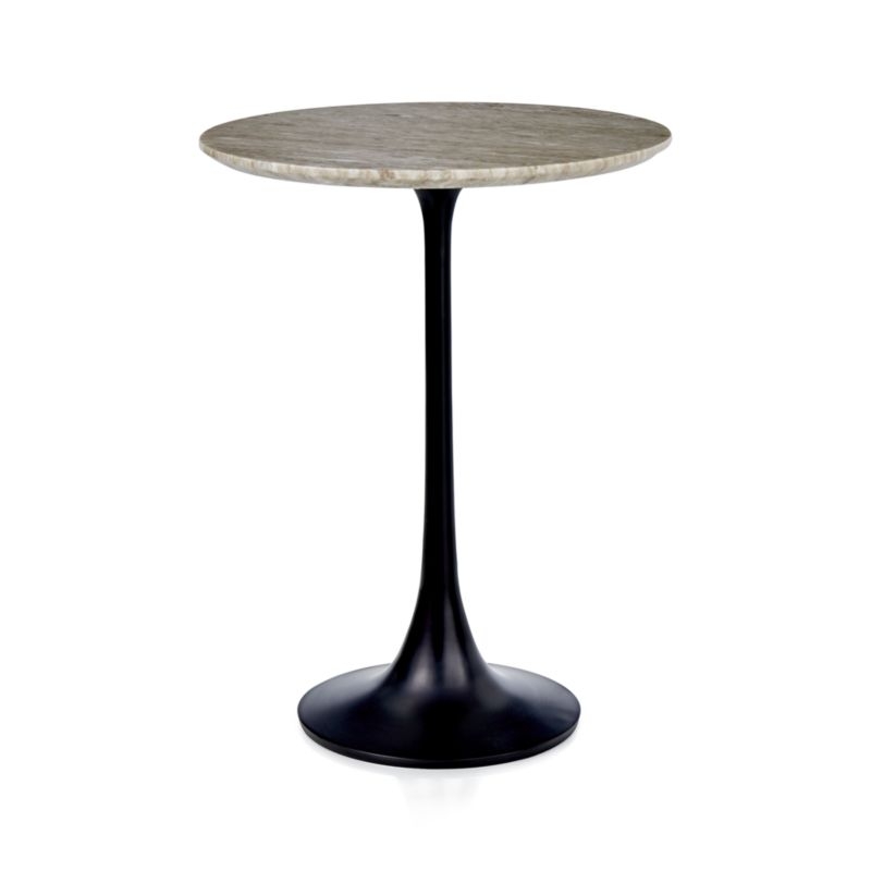 Nero Brown Marble Round Accent Table - Image 1