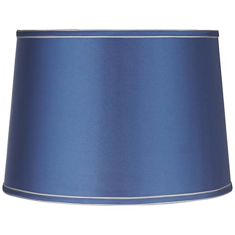 Springcrest Sydnee Royal Blue Silver Trim Drum Shade 14x16x11 (Spider) - Image 0