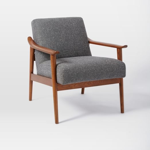 Mid-Century Show Wood Chair, TWEED, SALT + PEPPER - Image 0