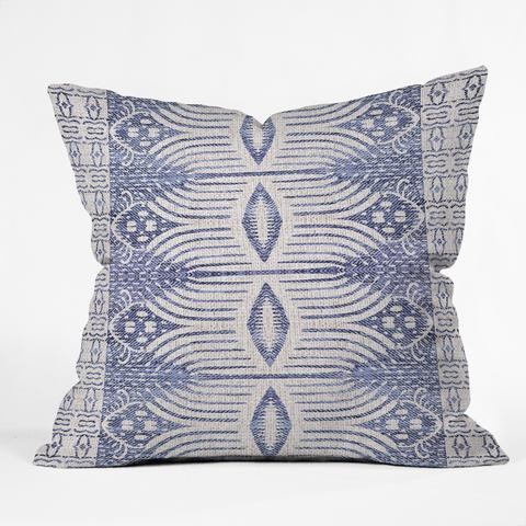 FRENCH LINEN TRIBAL IKAT Pillow with Insert - Image 1