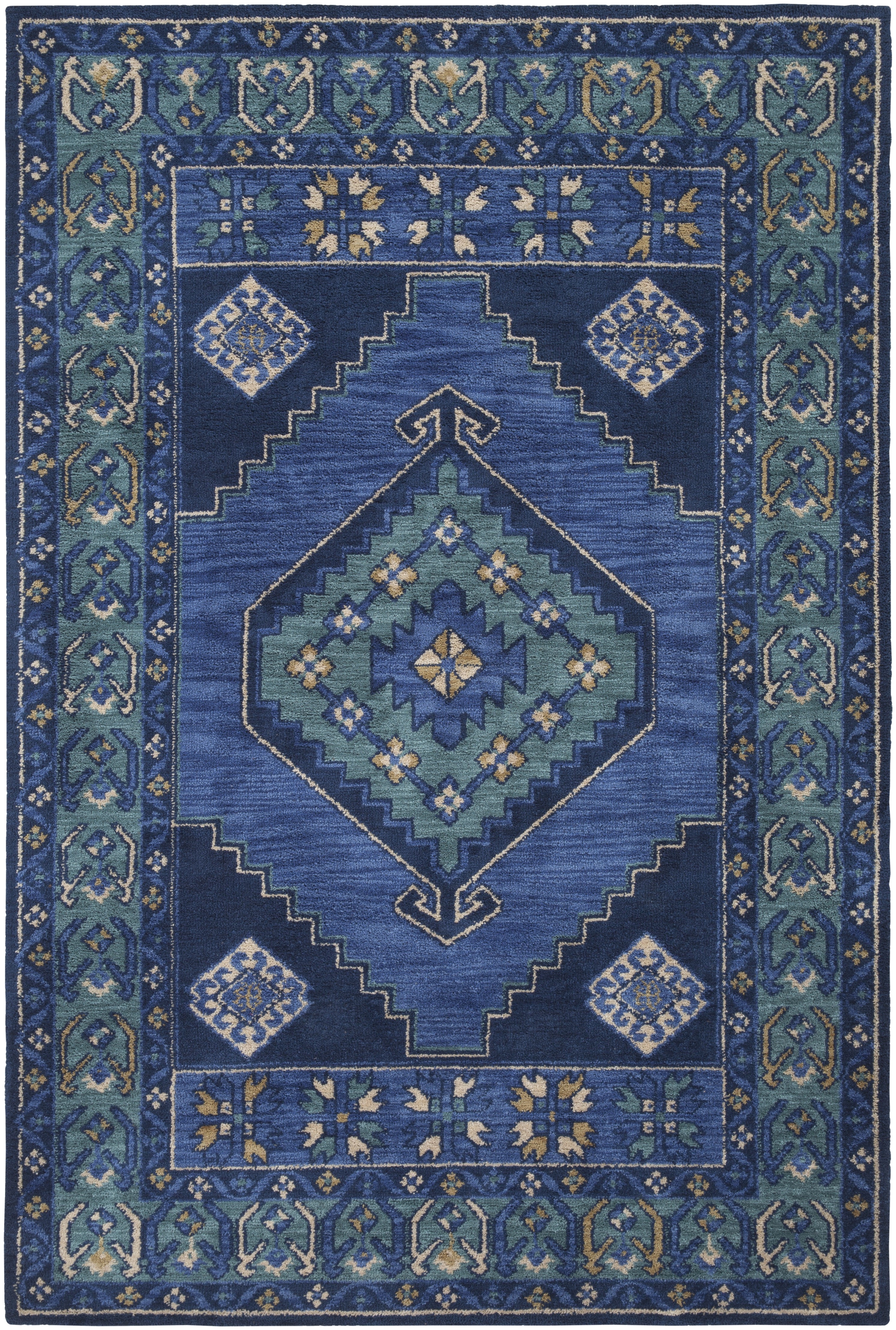 Jenica Rug Navy and Teal - Image 0