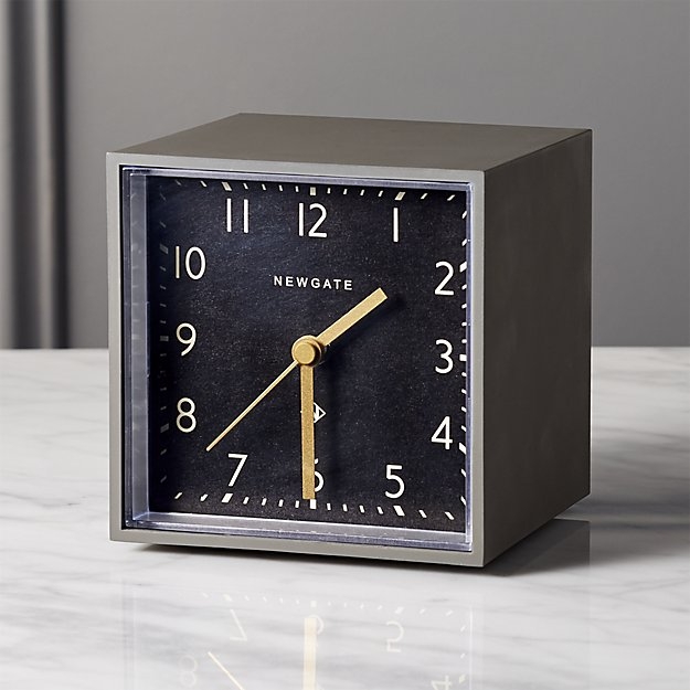 Newgate grey and black cubic alarm table clock - Image 0