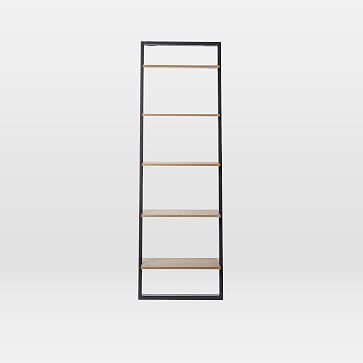Ladder Shelf Storage Wide Shelf, Basalt Gray/Oak - Image 1