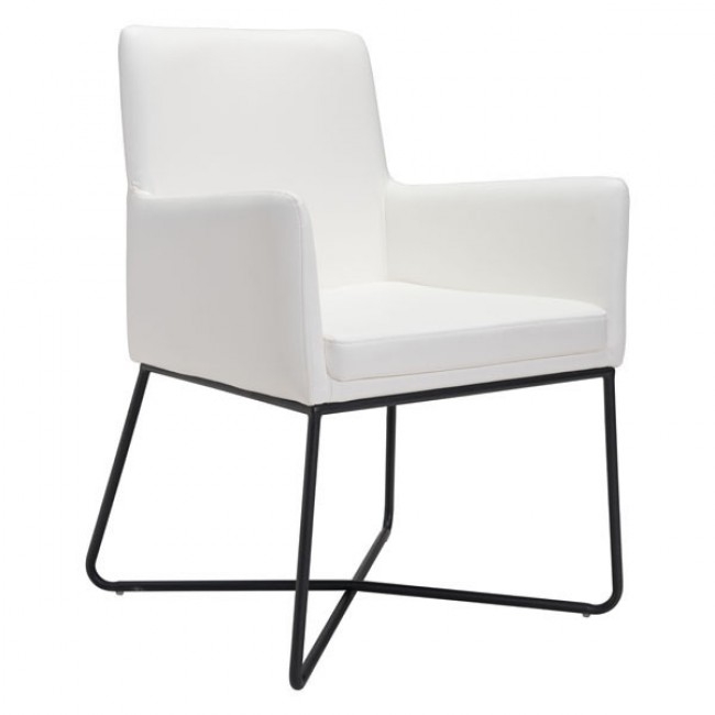Marcel Chair, White Faux Leather - Image 0