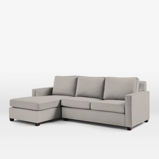Henry 2-Piece Chaise Sectional, Left Arm Loveseat, Right Chaise, Microfiber - Ash Gray - Image 0