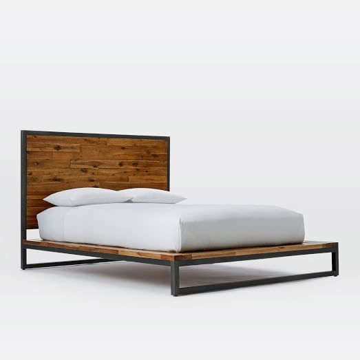 Logan Industrial Platform Bed - Natural-Queen - Image 0