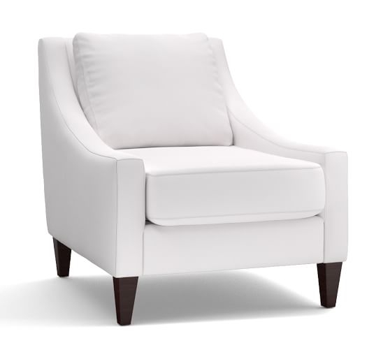 Aiden Upholstered Armchair, Polyester Wrapped Cushions, Twill Cream - Image 0
