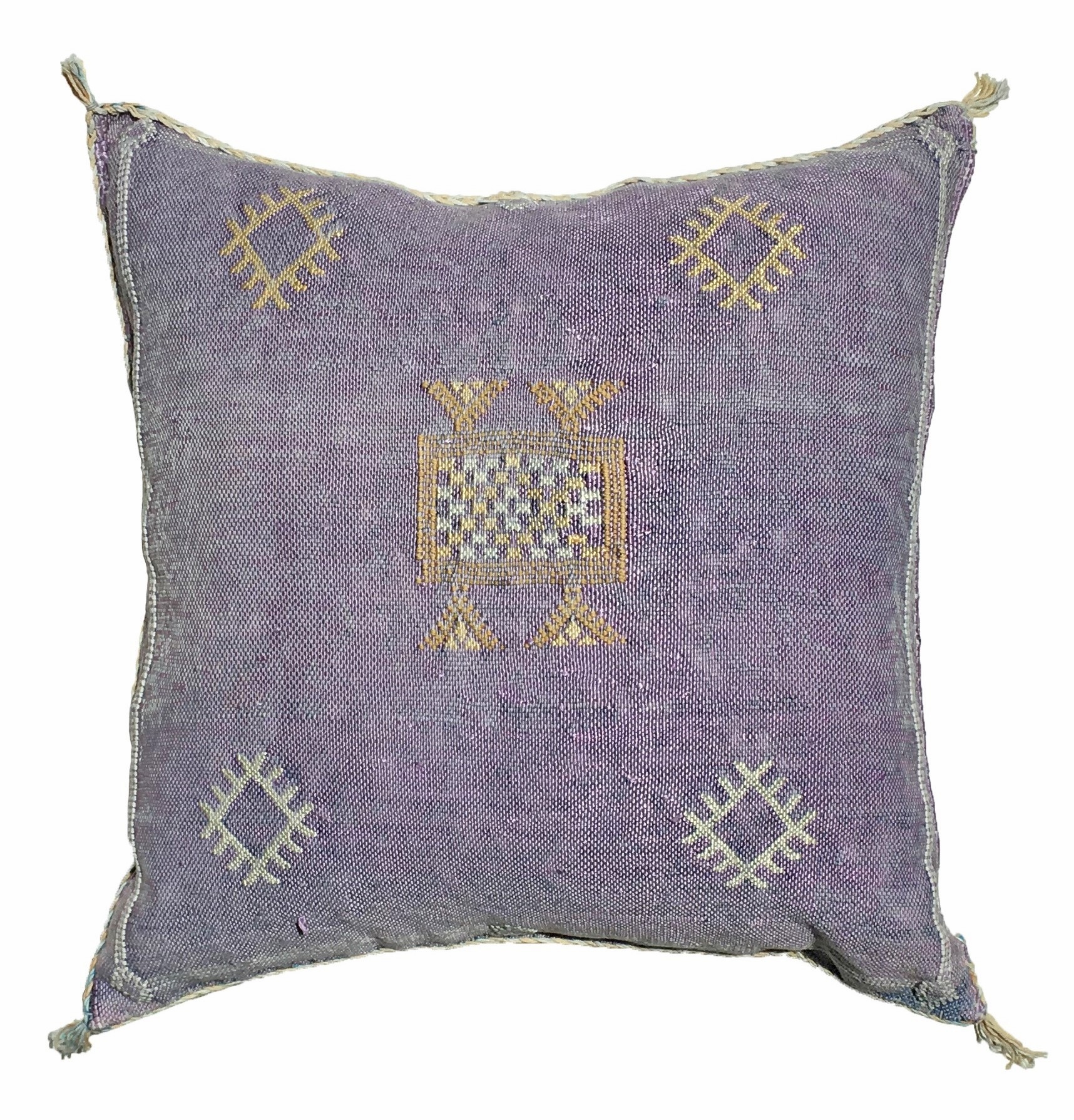 Maia One of a Kind Cactus Silk Pillow, Lavender - Image 0