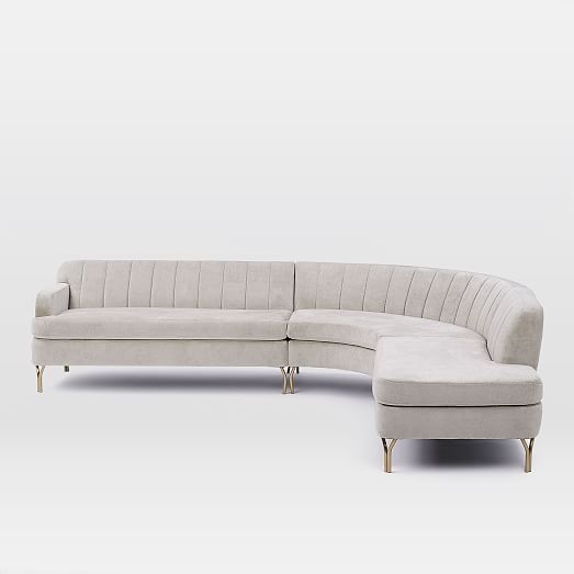 Valencia 3-Piece Terminal Chaise Sectional - LEFT SOFA, ROUND CORNER, RIGHT TERMINAL CHAISE - Image 0