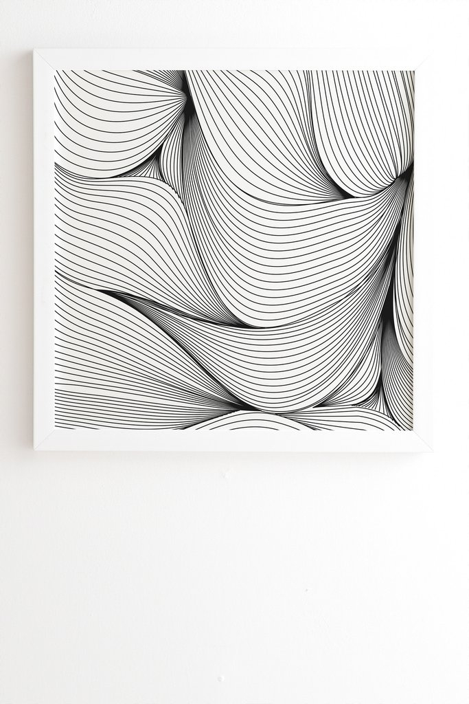 SEAMLESS LINES Framed Wall Art -30" x 30" - basic black frame - No mat - Image 1