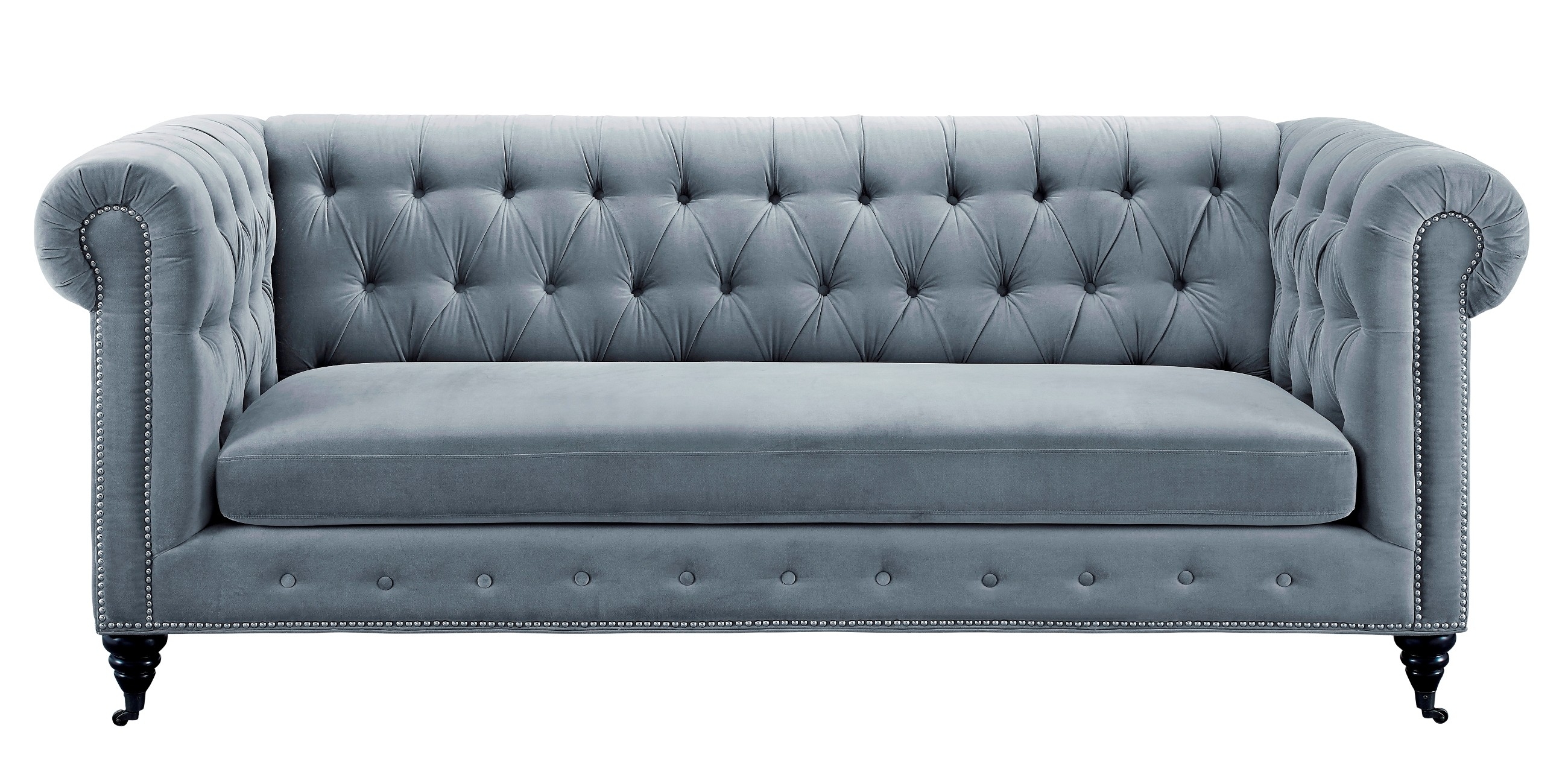 Lumine Velvet Sofa Gray silver - Image 0