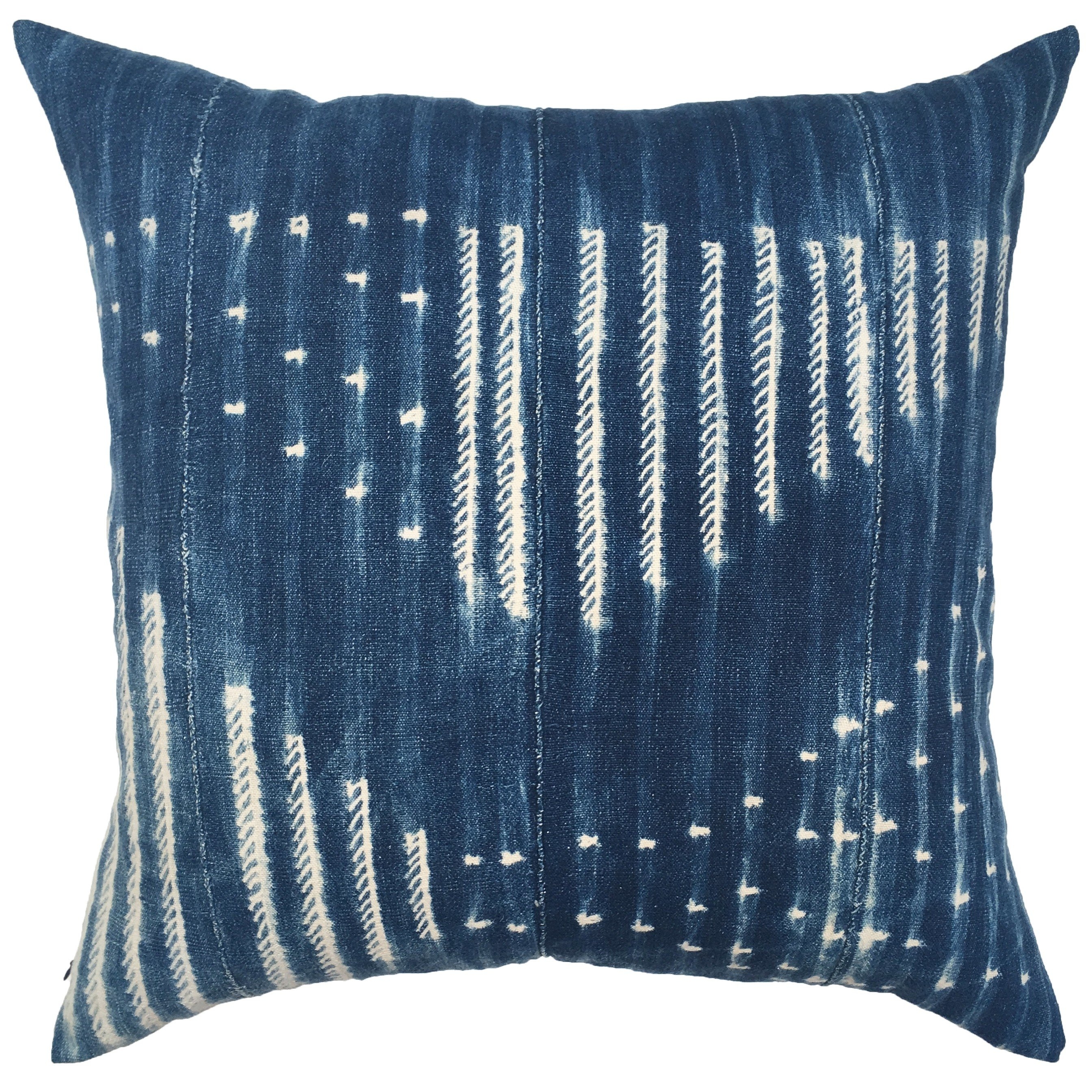 Yadira One of a Kind Indigo Mudcloth Pillow *includes down insert - Image 0