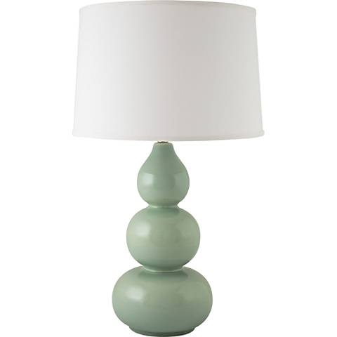 RiverCeramic® Triple Gourd Gloss Wythe Blue Table Lamp - Image 0