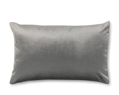 Velvet Lumbar Pillow Cover, 14" X 22", Gray - Image 0