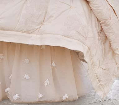 Monique Lhuillier Ethereal Bed Skirt, Twin, Blush Pink - Image 1