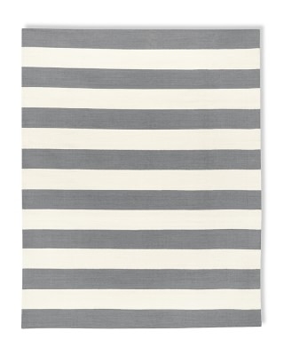 Patio Stripe Indoor/Outdoor Rug, 6x9', Gray/Egret - Image 0