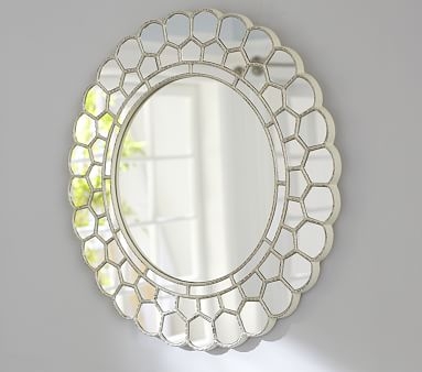 White Circle Blossom Mirror - Image 0
