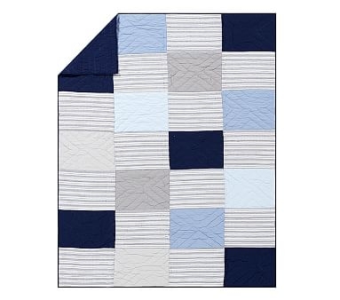Patchwork Quilt, Twin, Navy Multi - Image 0