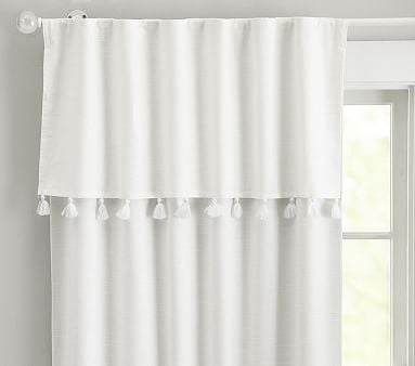 Evelyn Valance Tassel Blackout Panel, 96 Inches, White/silver - Image 0