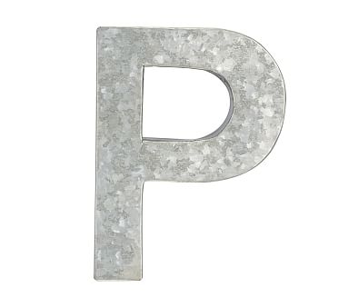 Galvanized Wall Letter, P - Image 0