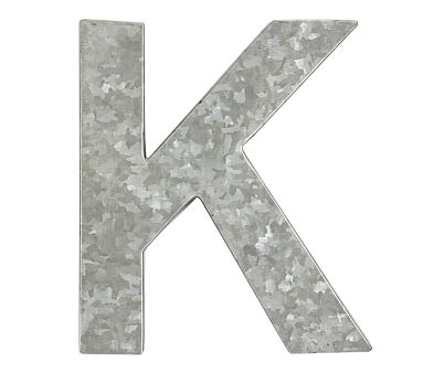Galvanized Wall Letter, K - Image 0