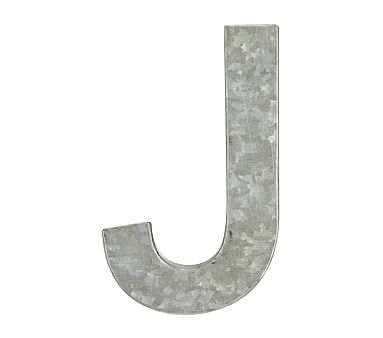 Galvanized Wall Letter, J - Image 0
