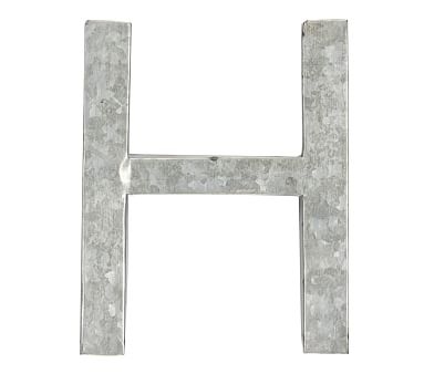 Galvanized Wall Letter, H - Image 0
