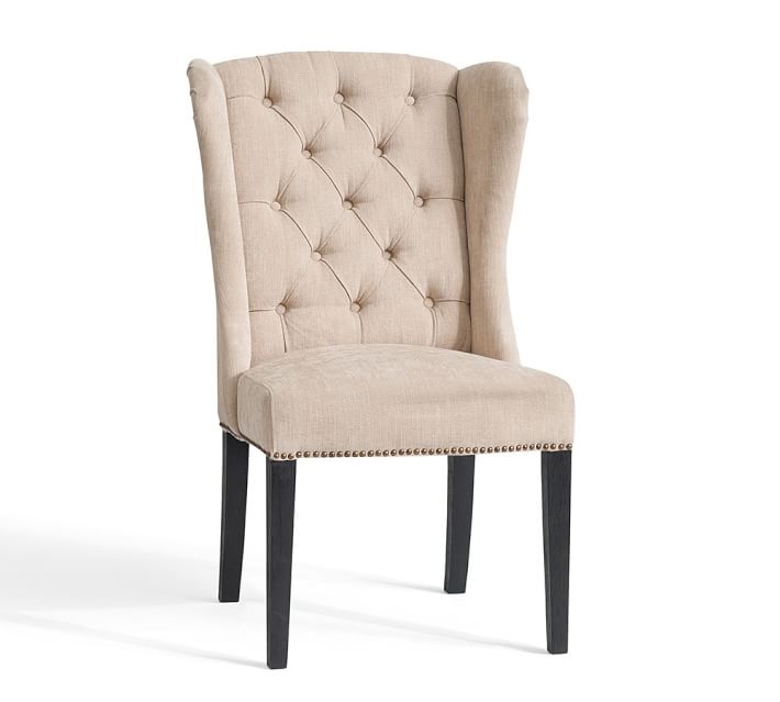 THAYER TUFTED WINGBACK CHAIR, DESERT PERFORMANCE TWEED - Image 0