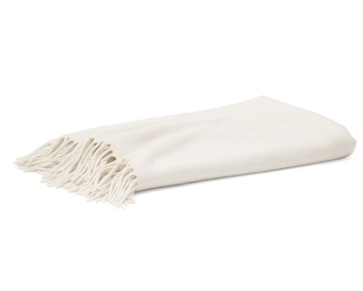 Solid Cashmere Throw, 50" X 65", Ivory - Image 0