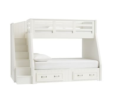 Belden Twin over Full Stairloft Bunk, Simply White - Image 0