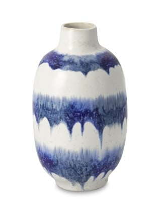 Ceramic Drip Vase, Small, Blue - Image 0