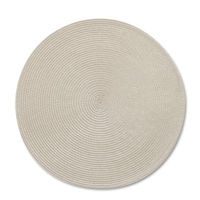 Round Woven Place Mats, Set of 2, Tan - Image 0