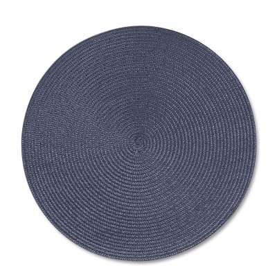 Round Woven Place Mats, Set of 2, Blue - Image 0