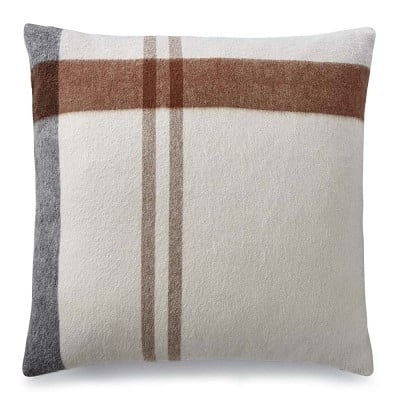 Plaid Lambswool Pillow Cover, 22" X 22", Hudson - Image 0