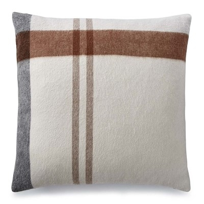 Plaid Lambswool Pillow Cover, 22" X 22", Hudson - Image 1