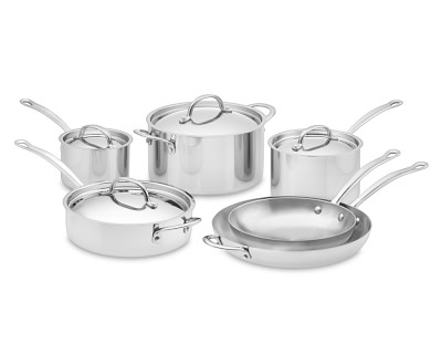 Williams Sonoma Open Kitchen Stainless-Steel 10-Piece Cookware Set - Image 0