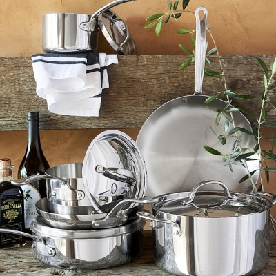 Williams Sonoma Open Kitchen Stainless-Steel 10-Piece Cookware Set - Image 1