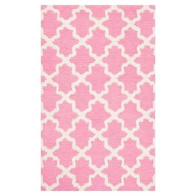 Breezy Lattice Rug, 8X10, Pink - Image 1