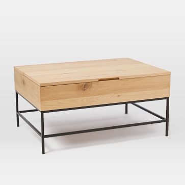 Industrial Storage Coffee Table - Small, Natural Oak - Image 0