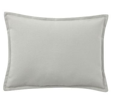 PB Classic Indoor/Outdoor Solid Mini Lumbar Pillow, 12x16", Gray Drizzle - Image 1