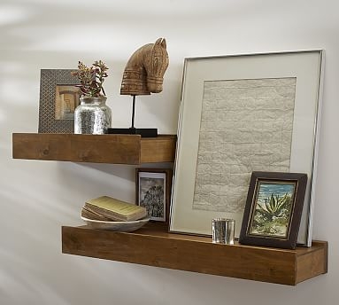 Rustic Wood Shelf, 2', Vintage Spruce stain - Image 1
