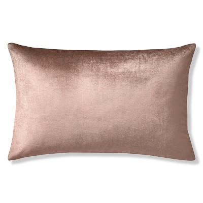 Velvet Lumbar Pillow Cover, 14" X 22", Apricot - Image 0