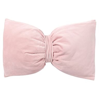 The Emily &amp; Meritt Velvet Bow Pillows, Quartz Pink - Image 0